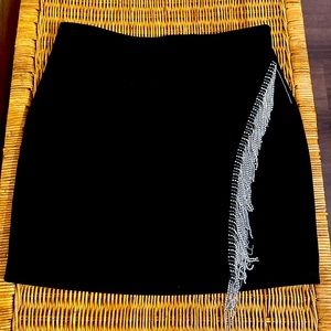 Black Mini Rhinestone Skirt